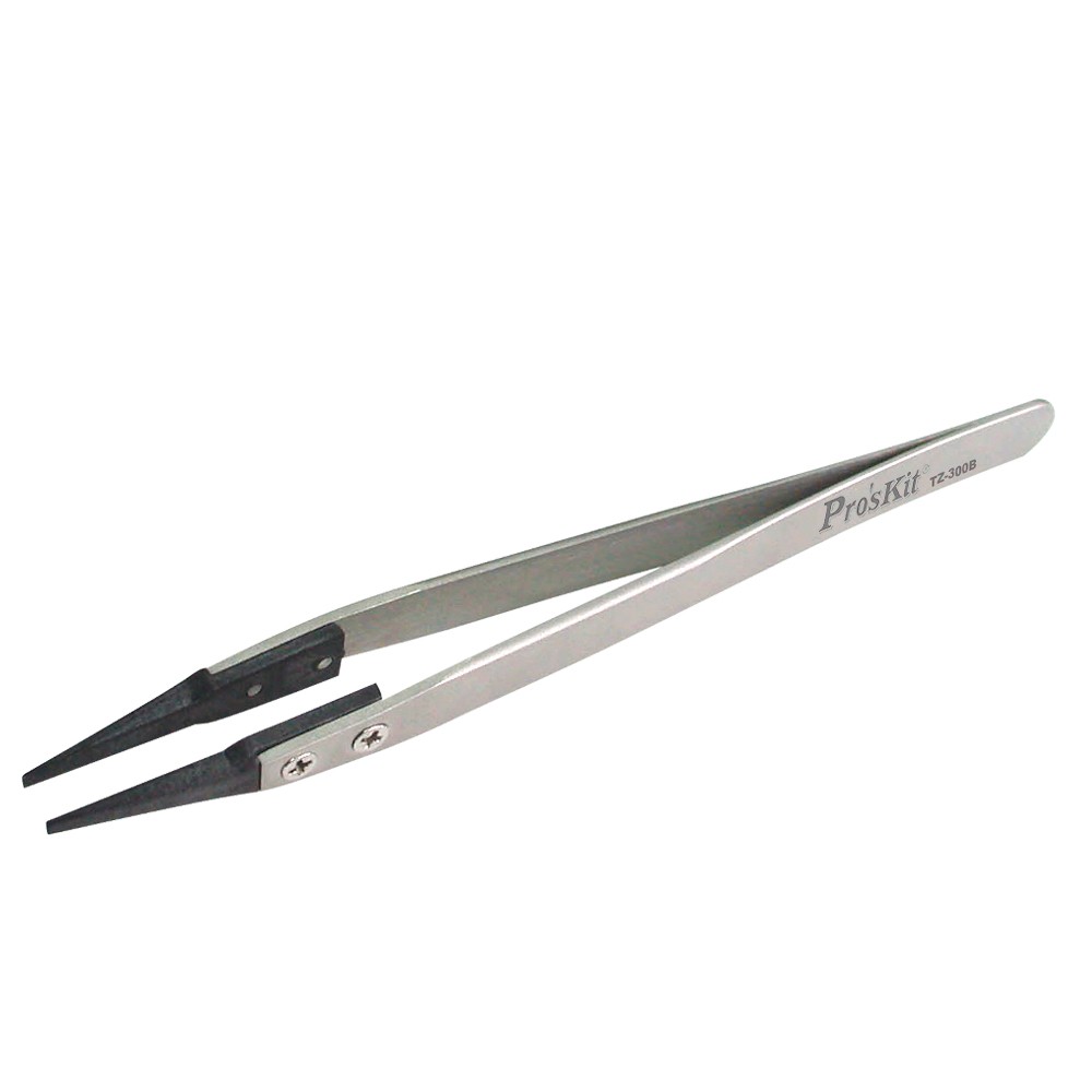 Static Dissipative Soft Tip Tweezer (Flat Tips) 125mm (TZ-300B)